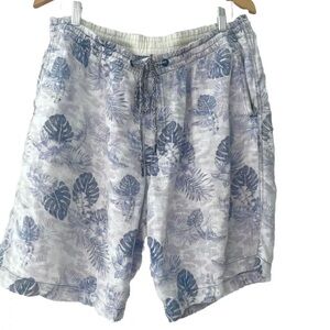 Tommy Bahama Men’s Tidal Palms LINEN Pull On Elastic Shorts Men’s XL